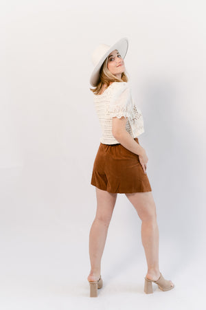 Pleated Corduroy Skort- 3 COLORS