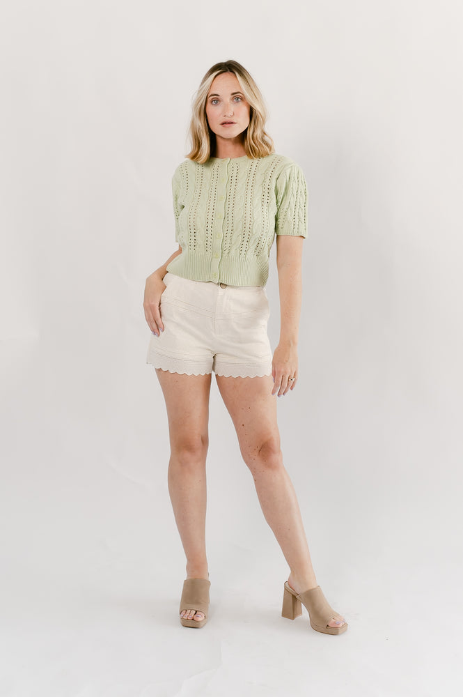 Eyelet Cotton Lace Woven Shorts- 3 Colors