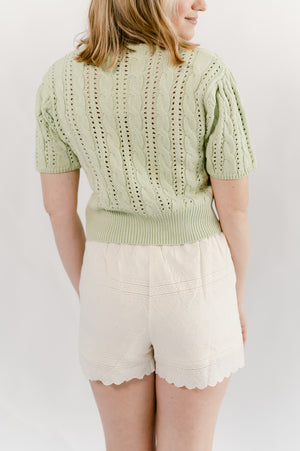 Eyelet Cotton Lace Woven Shorts- 3 Colors