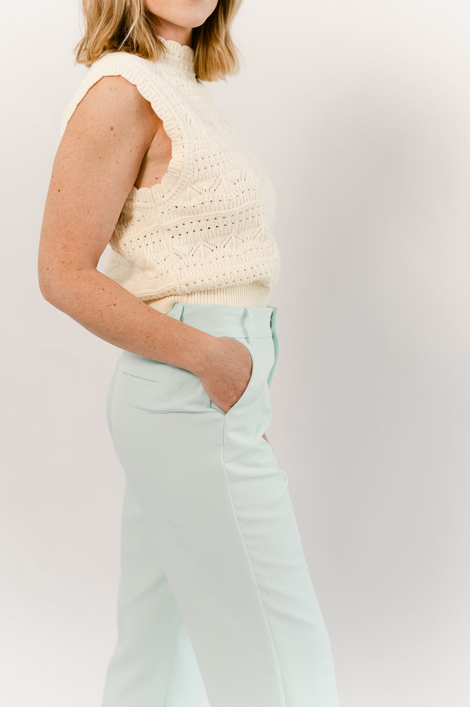 Knit Sweater Vest- Ivory