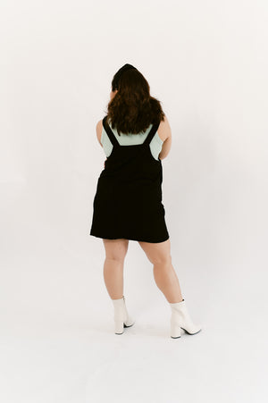 Corduroy Skirtall Mini Dress- Noir