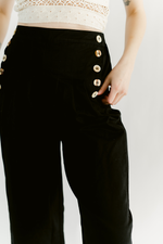 Culotte Buttoned Trousers- Jet
