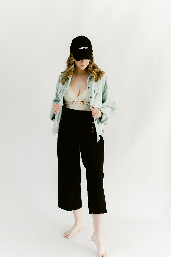 Culotte Buttoned Trousers- Jet