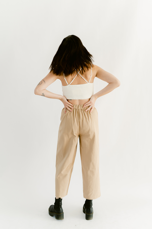 Culotte Buttoned Trousers- Khaki