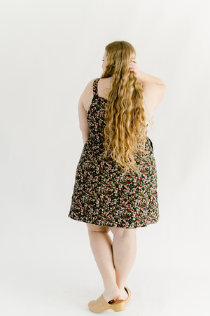 PLUS SIZE Floral Print Overall Skirt Dress