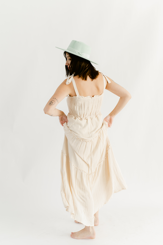 Light Beige Tiered Maxi Dress The Mint Sweater Boutique Light Beige Tiered Maxi Dress The Mint Sweater Boutique