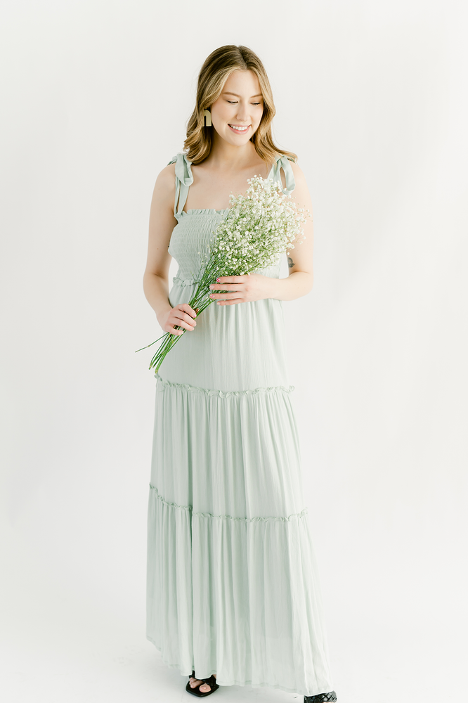 Sage Tiered Maxi Dress The Mint Sweater Boutique Sage Tiered Maxi Dress The Mint Sweater Boutique