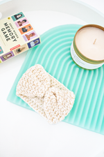 Mint Sweater x Robyns Nest Collaboration- Cream with Gold Coffee Cozy Sleeve with Bow