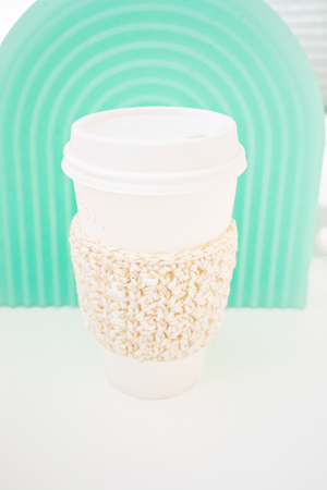 Mint Sweater x Robyns Nest Collaboration- Cream with Gold Coffee Cozy Sleeve