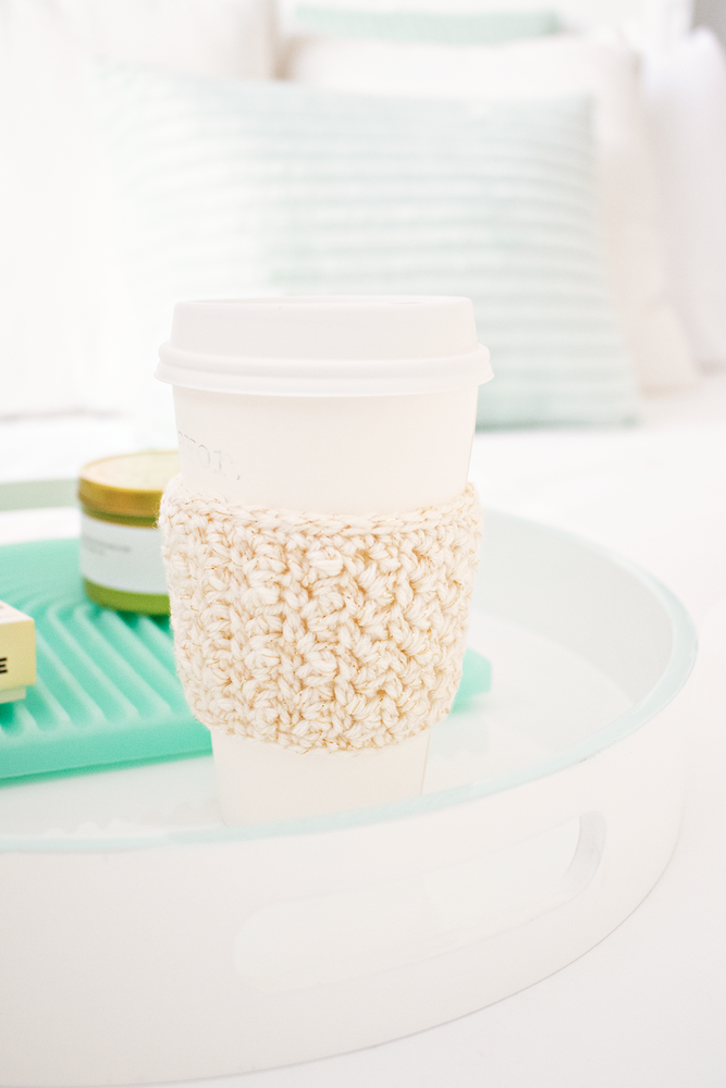 Mint Sweater x Robyns Nest Collaboration- Cream with Gold Coffee Cozy Sleeve