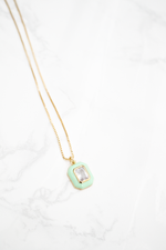 Mint and Gold Pendant Necklace