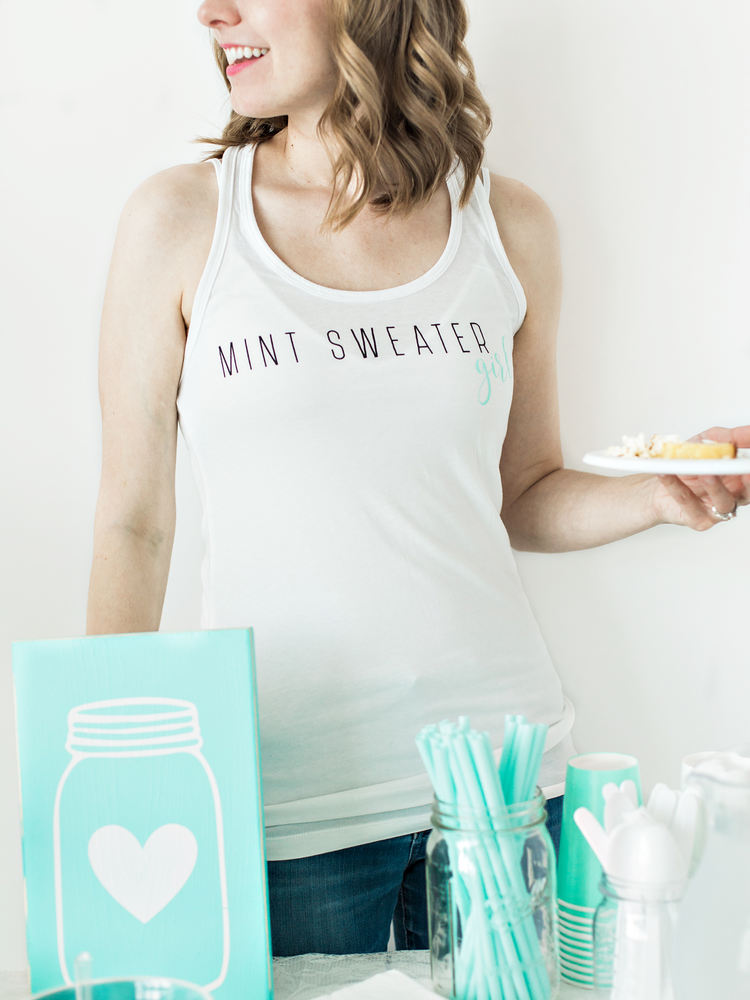 Mint Sweater Girl Graphic Racerback Tank- Limited Edition