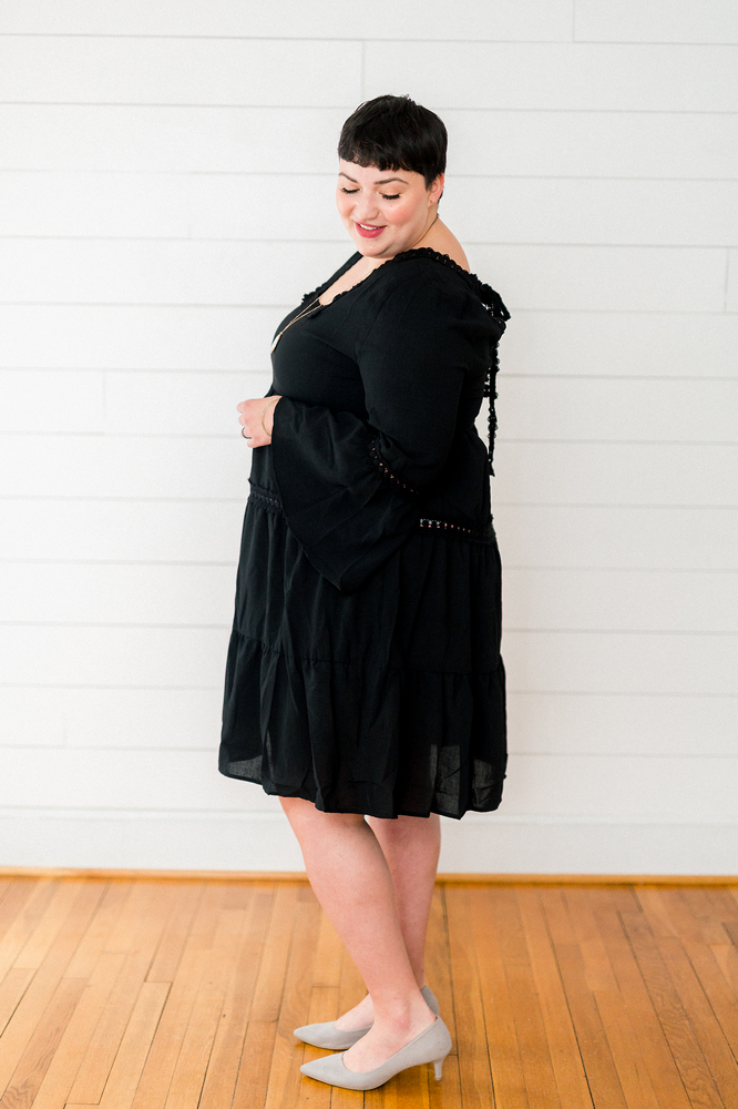 The Julie Balzer Solid Woven Babydoll Dress- PLUS SIZE
