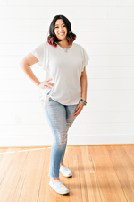 The Krystal Diane- Knit Top with Knot- PLUS SIZE
