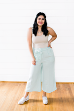 The Marlene Ramirez- Mint High-waisted Trousers with Tie Belt